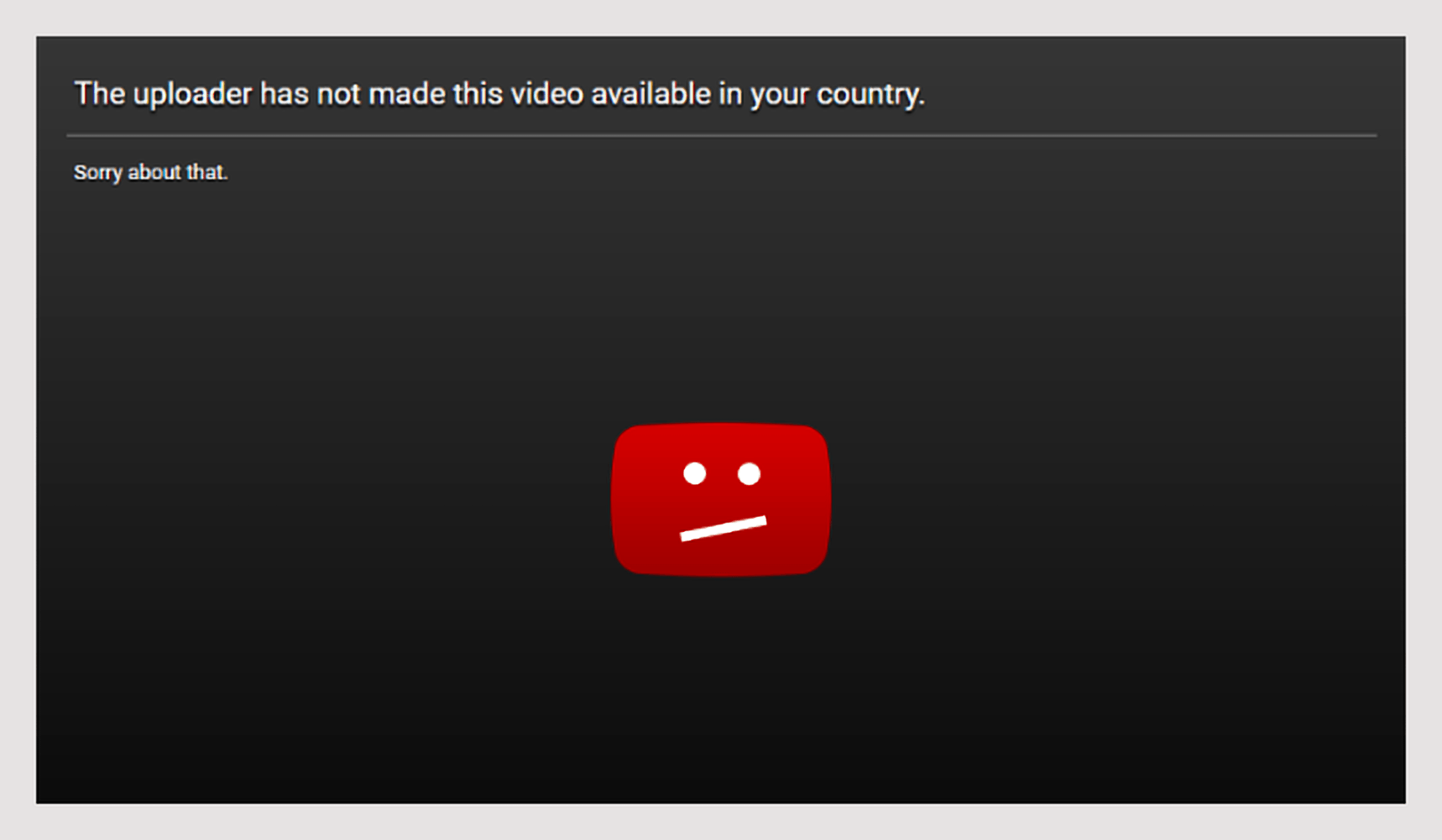 The uploader has not made this video available in Your Country [YouTube]