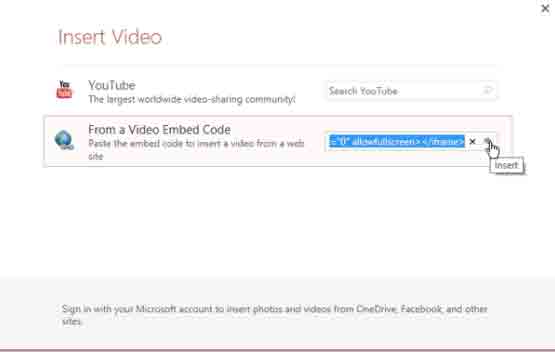 embed youtube to ppt