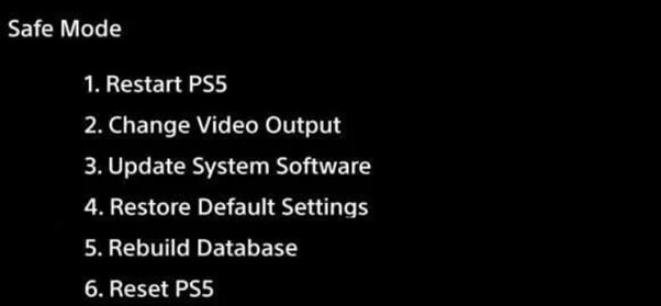 how to rebuild database ps5
