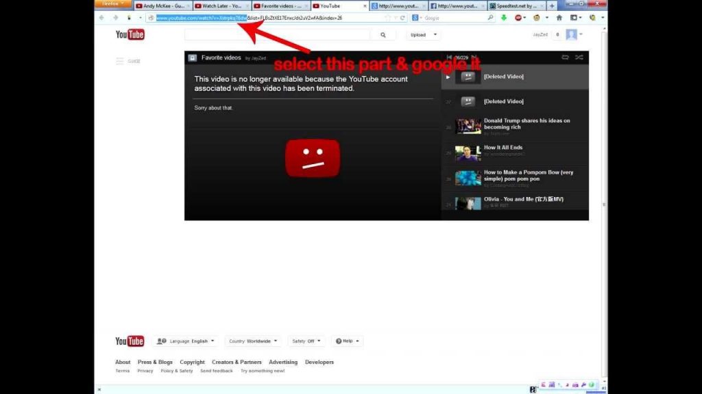 how to watch deleted youtube videos without link